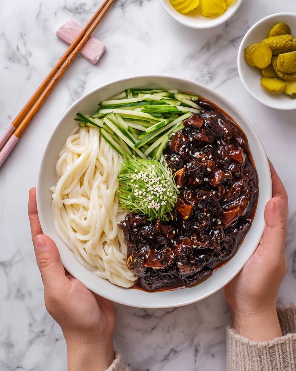 Jajangmyeon (Korean Black Bean Noodles) Recipe - Recipe Image