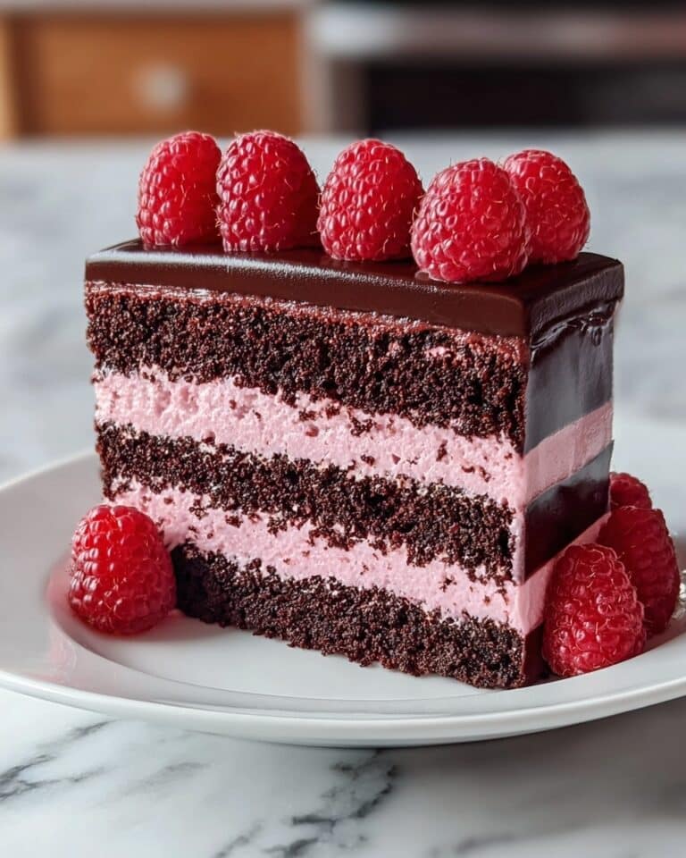 Dark Chocolate Raspberry Mousse Cake Recipe