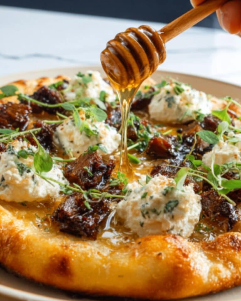 Sausage Ricotta Honey Hot Pizza in 5 Easy Steps Recipe