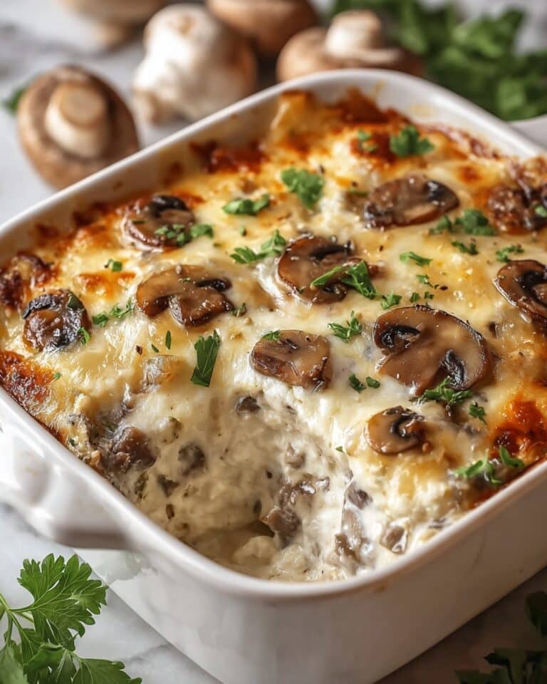 Mushroom and Swiss Burger Casserole Recipe