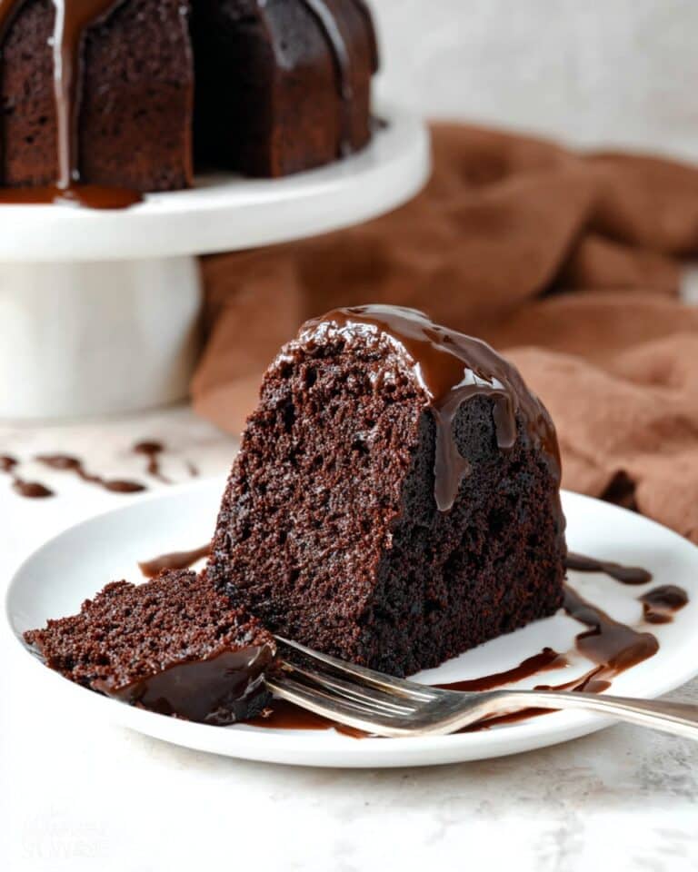 Chocolate Brownie Bundt Cake with Rich Chocolate Ganache Recipe