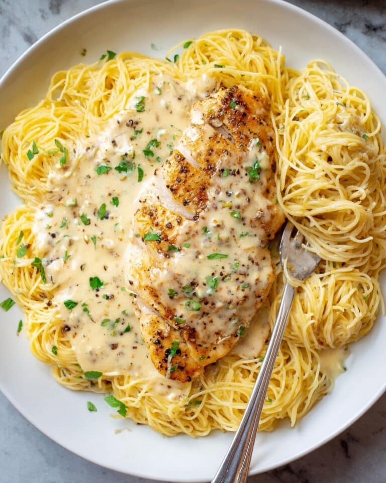 Crock Pot Angel Chicken with Creamy Italian Sauce and Angel Hair Pasta Recipe