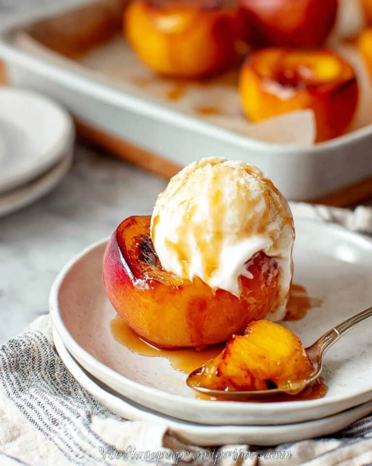 Cinnamon Sugar Baked Peaches Recipe
