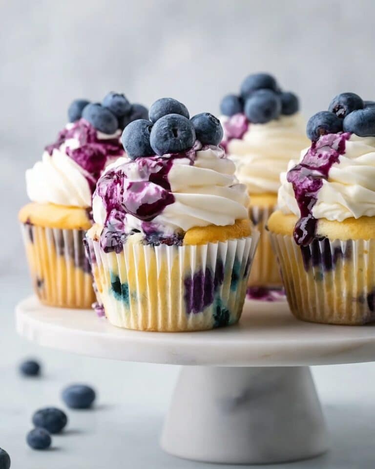 White Chocolate Blueberry Cupcakes with Vanilla Buttercream Recipe